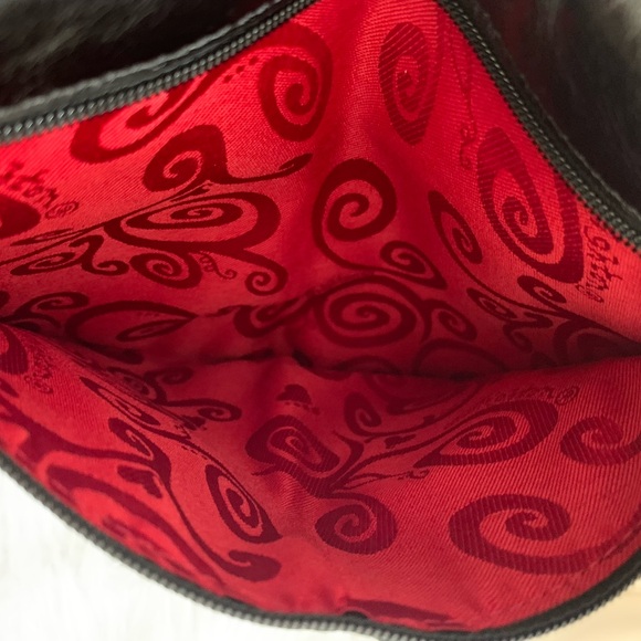 BRIGHTON Vintage black/white Embroidered floral crossbody bag VGUC++ - Picture 10 of 12